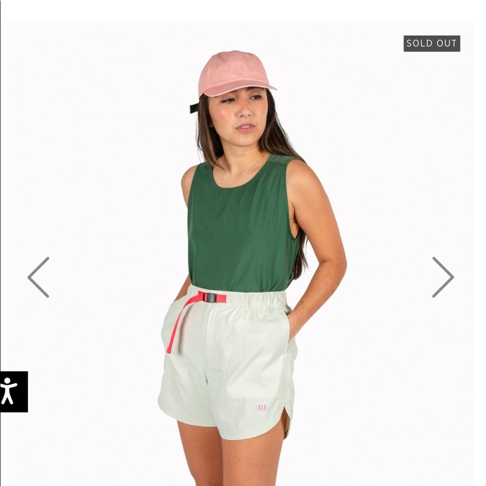 Topo Designs Women’s River Shorts Light Mint Size Small, Brand New with Tags
